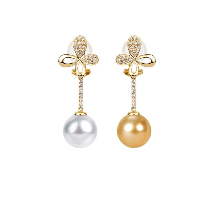 悦甄（直播间专享直降）黑科技插拔扣系列 18K金钻石耳夹蝶怡,淘宝优惠券,粉丝福利购,淘宝优惠卷