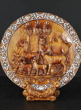 蒙古族家居饰品圆盘摆件树脂