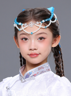 女儿童蒙古族头饰串珠民族风额饰