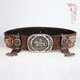 蒙古族特色纯皮男士腰带白铜扣别致飞马吉祥腰带蒙古袍佩饰配饰