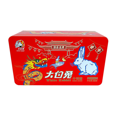 大白兔奶糖铁盒什锦糖388g六种口味混合装话梅年货礼盒休闲零食品-图2