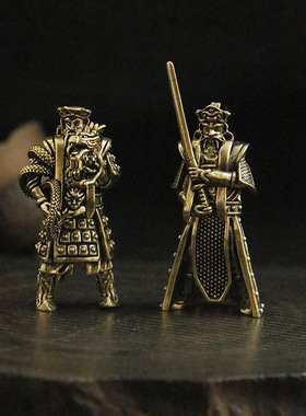 中式桌面装饰批发山水小摆件黄铜