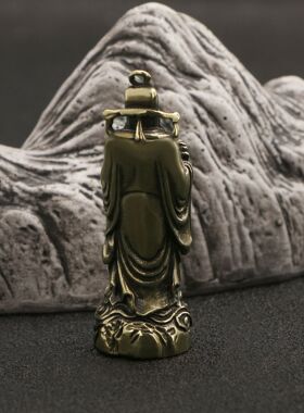 古铜黄铜财神像摆件家居饰品