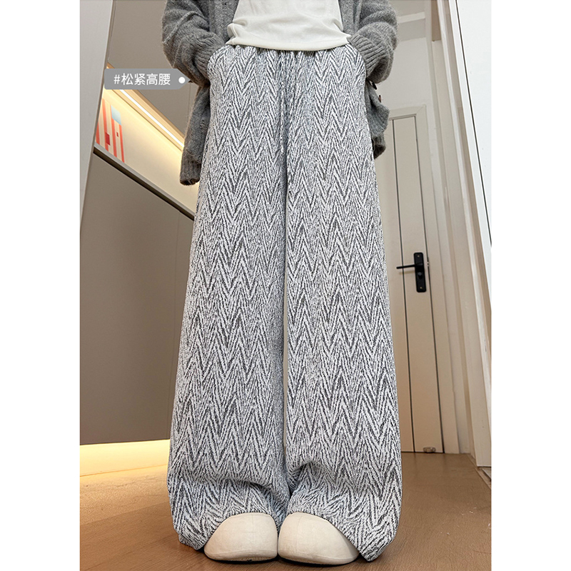 小香风阔腿裤女2025新款春秋季垂感宽松bf慵懒风休闲小个子直筒裤 - 图3