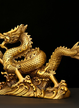 黄铜金龙戏珠所求皆得祥龙献瑞