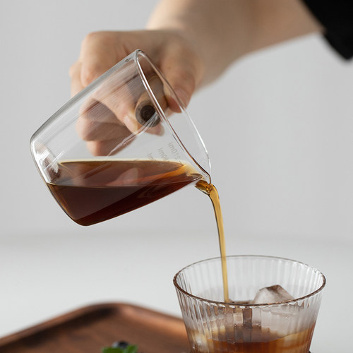 米立风物意式浓缩咖啡杯木柄玻璃小奶盅酱汁盅迷你奶罐shot萃取杯 - 图0