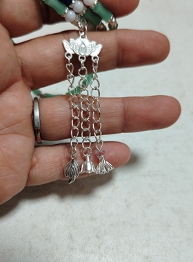 原创设计新中式古风绿色竹节DIY纯手工三圈手链手饰手串高级618