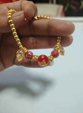 2025新款爆款原创日夜如梭时来运转古法金手链女款手串高级感轻奢