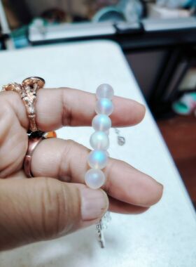 爆款磨砂带珠光纯手工手链手串饰品粉色银杏福牌ins小众618礼物