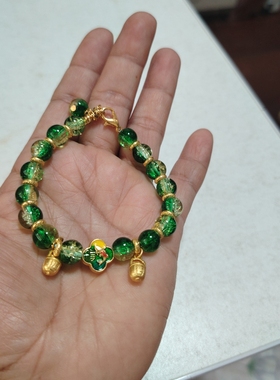 古法金手链女琉璃珠年年有鱼招财纳福原创设计轻奢高级感生日礼物