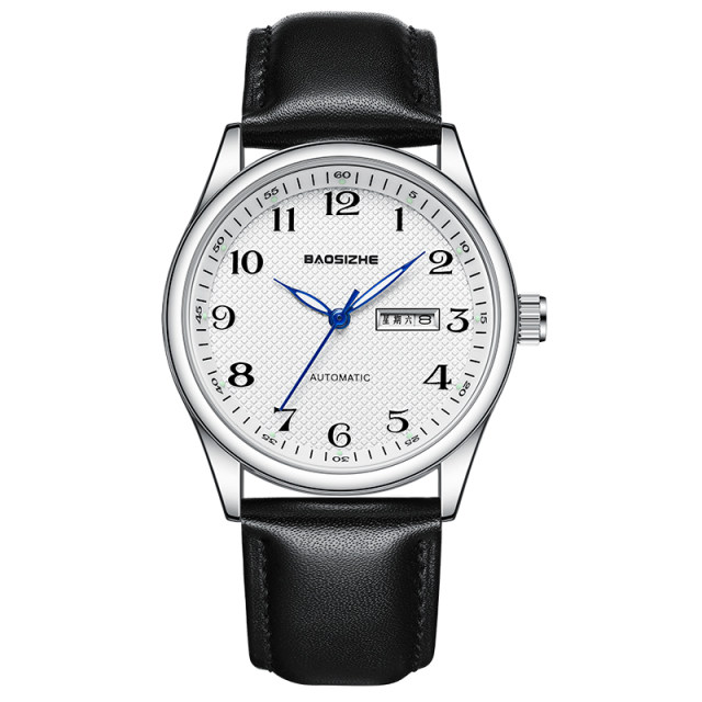 Silent self-winding mechanical watch for exam use