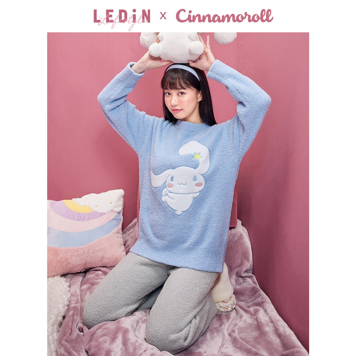 乐町大耳狗玉桂针织毛衣秋冬睡衣 乐町内衣睡衣上装