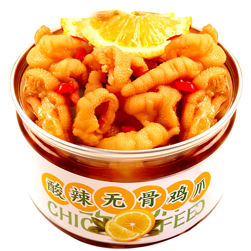 酸辣无骨即食罐装网红零食袋装鸡爪 火号火焰兔鸡肉零食