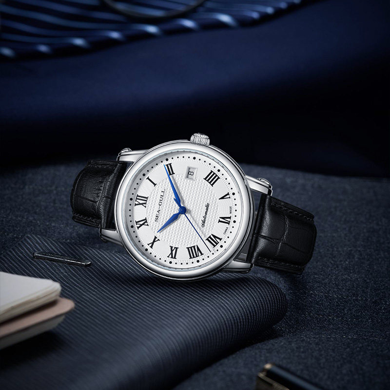 Seagull海鸥手表简约商务自动男机械表皮表男表819.368