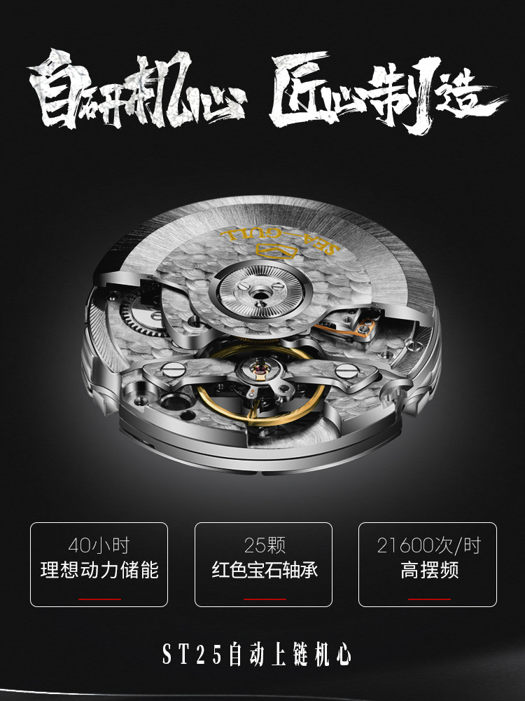 seagull海鸥表男士休闲自动机械表 海鸥表津时国产腕表