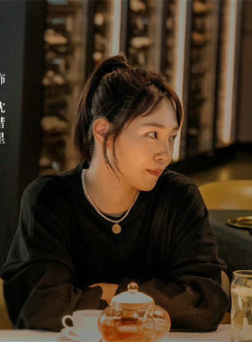 白百何同款复古金币项链