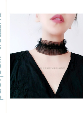 韩版性感复古礼服配饰网红同款