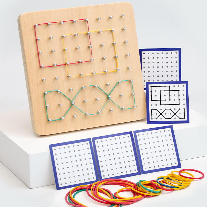 蒙氏教具几何钉板教具数学多功能学生用钉子板二年级图形玩具教学 - 图1