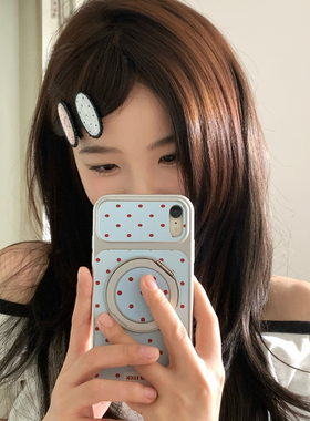 韩系少女感波点鸭嘴夹法式复古花边夹子头饰发夹侧边刘海夹发饰品
