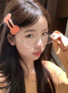 韩系可爱格纹波点骨头发夹甜美少女刘海夹侧边夹子小众个性发饰品