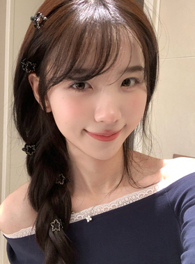 2个装 黑色系水钻星星抓夹小号刘海夹女精致侧边夹子发卡发饰2026