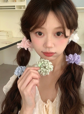超仙网纱蕾丝泡泡毛巾圈发绳甜美少女扎发皮筋头绳双马尾发圈发饰