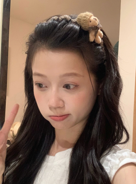 可爱帽子小熊发箍波浪带齿头箍整理碎发洗脸发卡韩系少女发饰新款