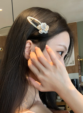 法式优雅波点玫瑰花发夹立体花朵BB夹刘海夹前额侧边夹子发饰2026