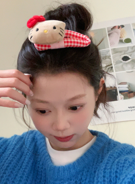 超萌！可爱大头猫咪玩偶发夹少女心刘海夹大号BB夹韩系边夹发饰品