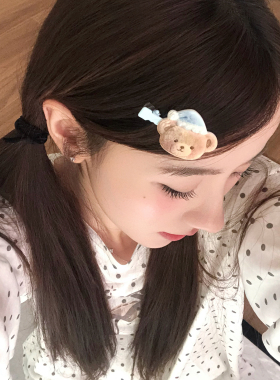2个装 超可爱立体感猫咪小熊发夹少女心刘海夹侧边夹子化妆夹发饰