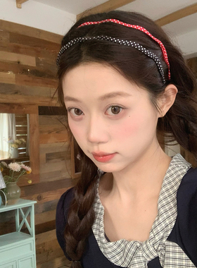 韩系波浪发箍复古波点细头箍压发发卡甜美百搭发饰日常外戴头饰品