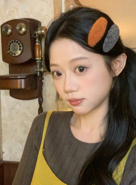 软糯毛呢~秋冬彩色毛绒绒发夹刘海夹韩系百搭侧边夹子BB夹发卡女