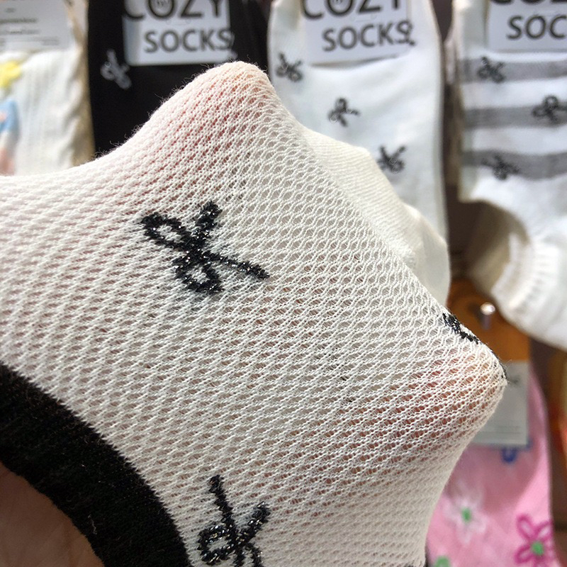 韩国春夏新款船袜银葱蝴蝶结miu系少女袜浅口防脱隐形袜4105 - 图2