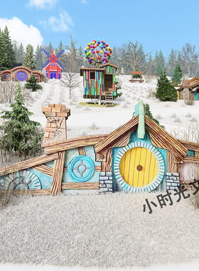 户外景区农场幼儿园霍比特小屋摆件网红打卡拍照背景造景景观装置