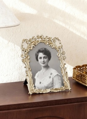 法式复古合金植物相框摆件礼盒