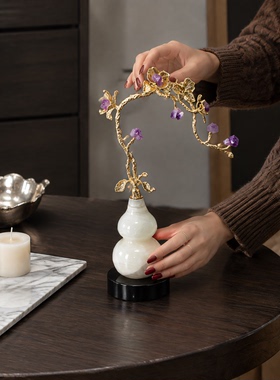 轻奢水晶花桌面装饰摆件