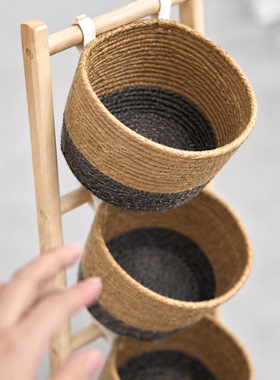 简约现代木质桌面多层收纳架