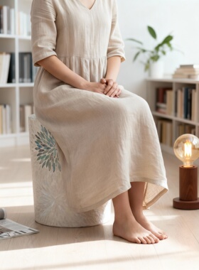 侘寂风抽象树脂落地手绘摆件