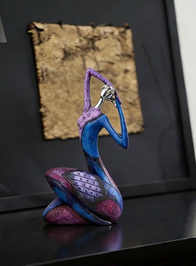 现代抽象树脂浮雕人物雕塑摆件