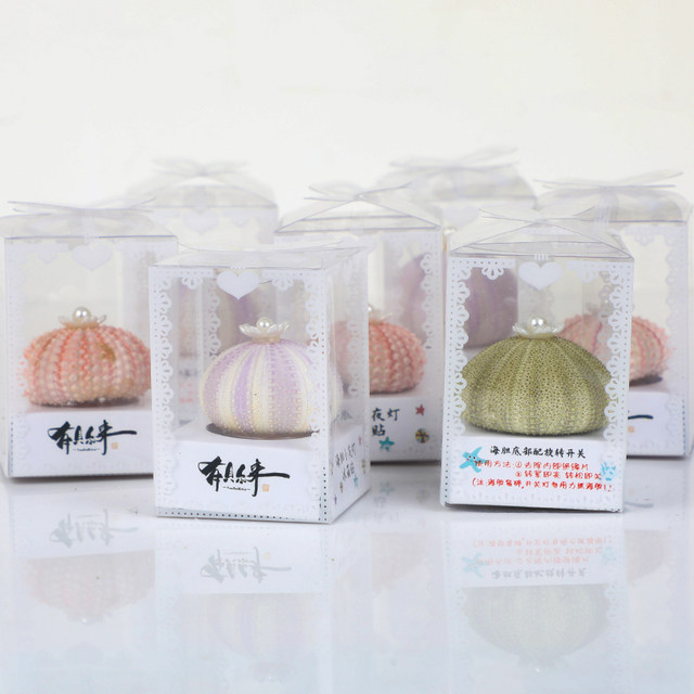 Natural sea urchin night light refrigerator magnet tourist attractions same style conch shell cultural and creative souvenirs special souvenirs