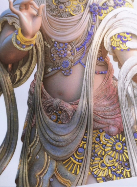 唐卡菩萨涂色画3D立体视diy涂色