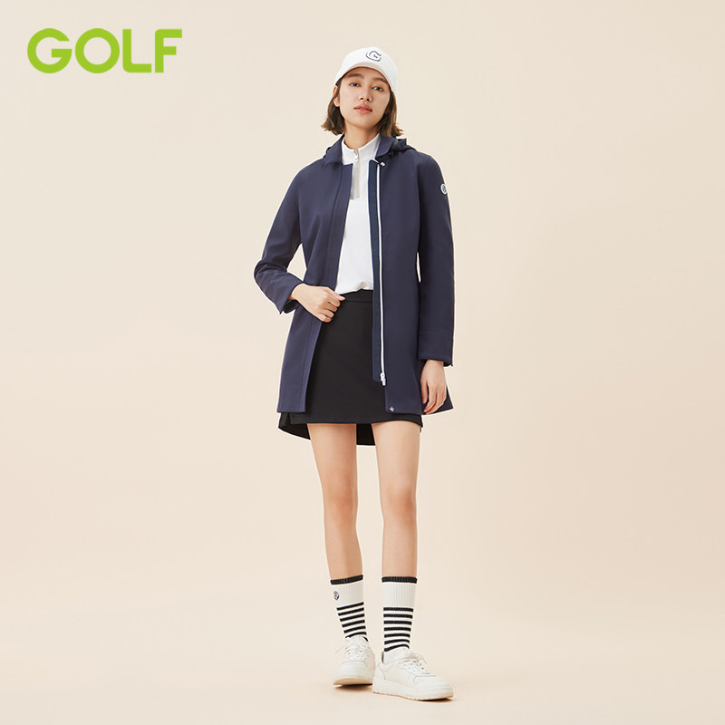 GOLF/高尔夫外套女秋冬保暖中长款休闲时尚运动连帽风衣女修身版,淘宝优惠券,粉丝福利购,淘宝优惠卷
