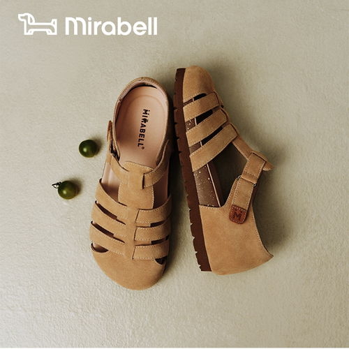 瑞士卷Mirabell/美丽宝夏新罗马凉鞋女底勃肯软木女真皮凉鞋 - 图3