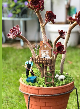 迷你仿真小人偶摆件农夫农场主玩偶摆件多肉植物造景摆件