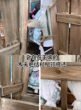 复古乡村假窗装饰挂件餐厅壁挂庭院田园假窗户窗帘咖啡店拍摄道具