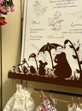 铁艺做旧锈色卡通可爱剪影挂牌墙壁遮丑挂牌挂饰户外背景板装饰