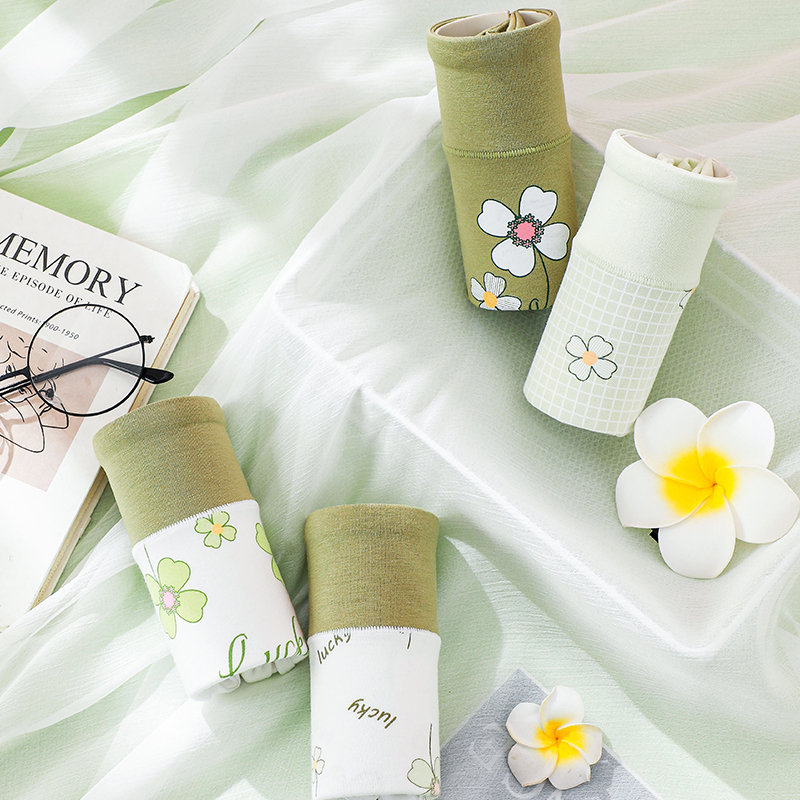 浪莎女士内裤女纯棉质面料高腰三角性感女式印花收腹提臀大码裤头 - 图1