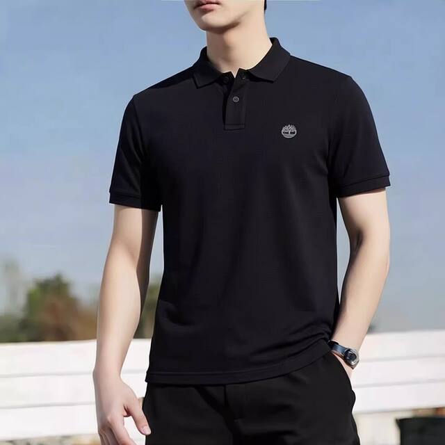 Timberland Timberland ຜ້າຝ້າຍບໍລິສຸດ POLO ຜູ້ຊາຍ summer ໃຫມ່ກິລາແຂນສັ້ນເຄິ່ງແຂນຍາວ lapel ເສື້ອທີເຊີດສໍາລັບຜູ້ຊາຍ