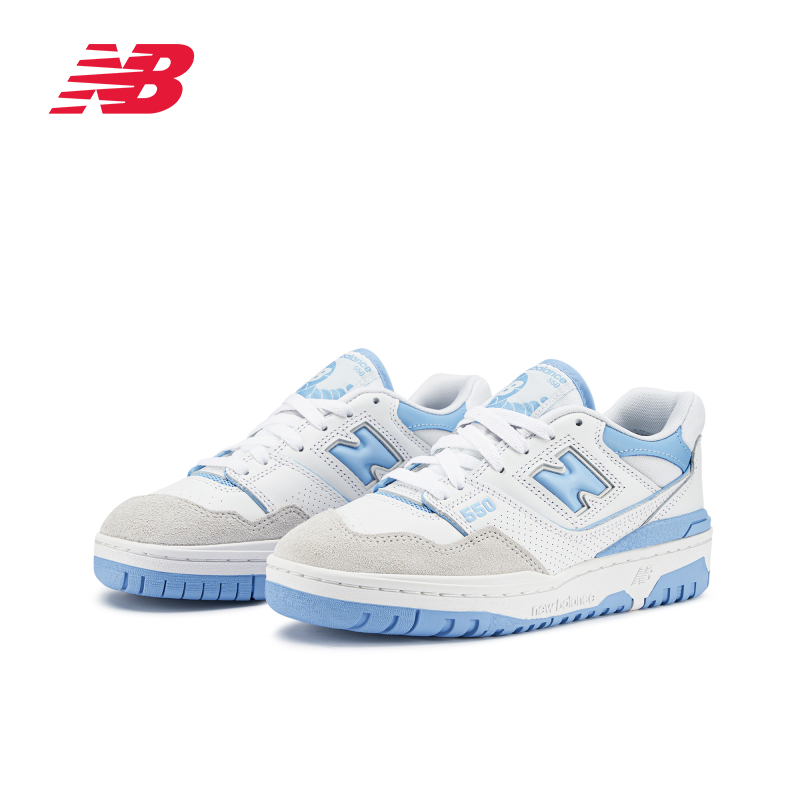 New Balance NB官方奥莱 男女鞋夏季靓丽天蓝运动篮球板鞋BB550LS