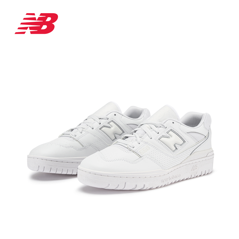 New Balance NB官方奥莱男女鞋夏季纯白低帮篮球板鞋BB550WWW-图0